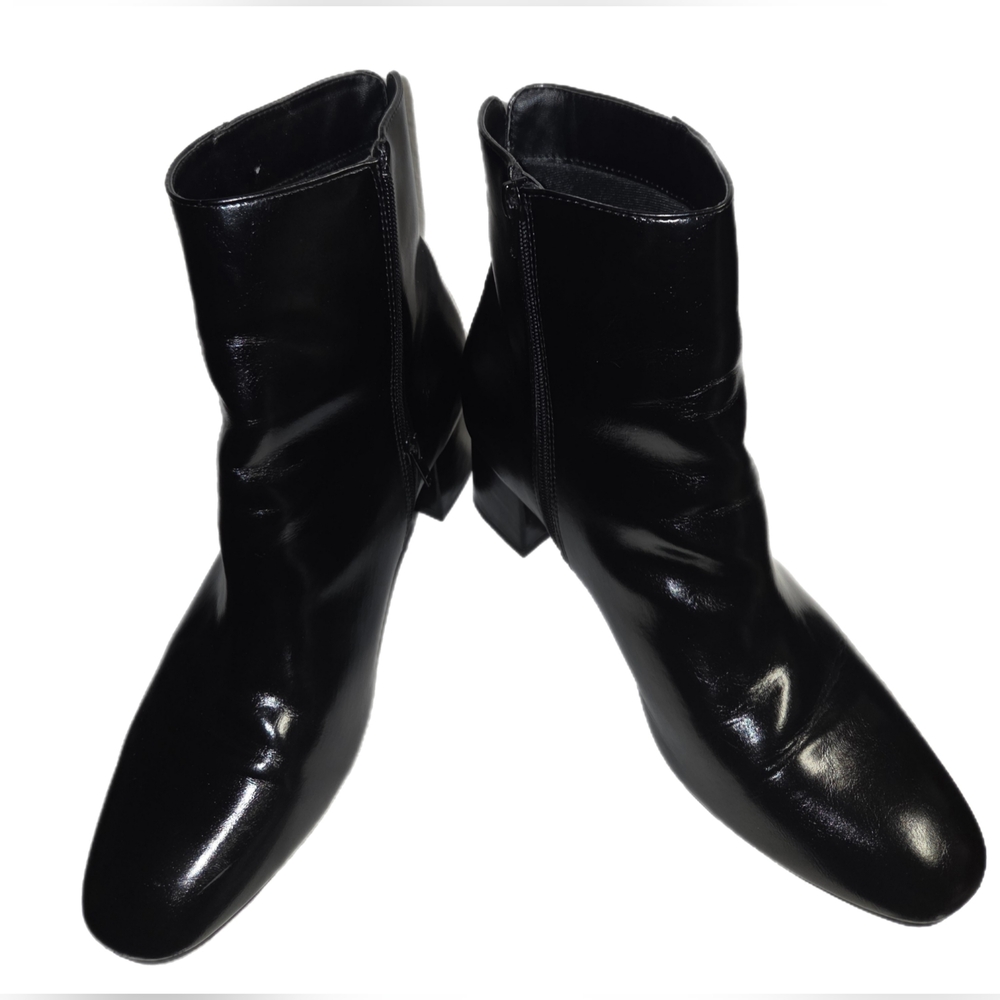 Journee Collection Adia Black Vegan Leather Booties Size 12